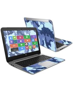 Mightyskins Skin Compatible with Hp Stream 14" (2015) Laptop Cover Wrap Sticker Skins Blue Camo