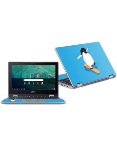 MightySkins Skin Compatible with Acer Chromebook Spin 11" CP311 - Skater Penguin | Protective, Durable, and Unique Vinyl Decal wrap Cover | Easy to Apply, Remove, and Change Styles | Made in The USA