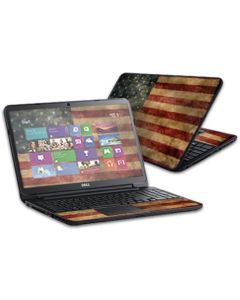 Mightyskins Skin Compatible with Dell Inspiron 17 3721 Laptop 17" (Released 2013) Wrap Sticker Skins Vintage Flag