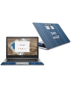 MightySkins Skin Compatible with HP Chromebook 13 G1 13.3" (2018) - Time Lord Box | Protective, Durable, and Unique Vinyl Decal wrap Cover | Easy to Apply, Remove, and Change Styles | Made in The USA