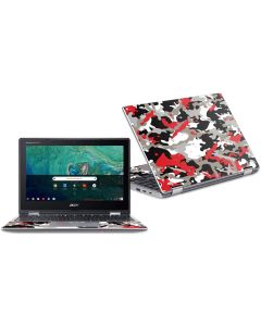 MightySkins Skin Compatible with Acer Chromebook Spin 11" CP311 - Red Camo | Protective, Durable, and Unique Vinyl Decal wrap Cover | Easy to Apply, Remove, and Change Styles | Made in The USA