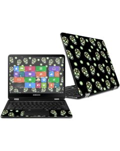 MightySkins Skin Compatible with Samsung Chromebook Pro 12.3" - Nighttime Skulls | Protective, Durable, and Unique Vinyl Decal wrap Cover | Easy to Apply, Remove, and Change Styles | Made in The USA